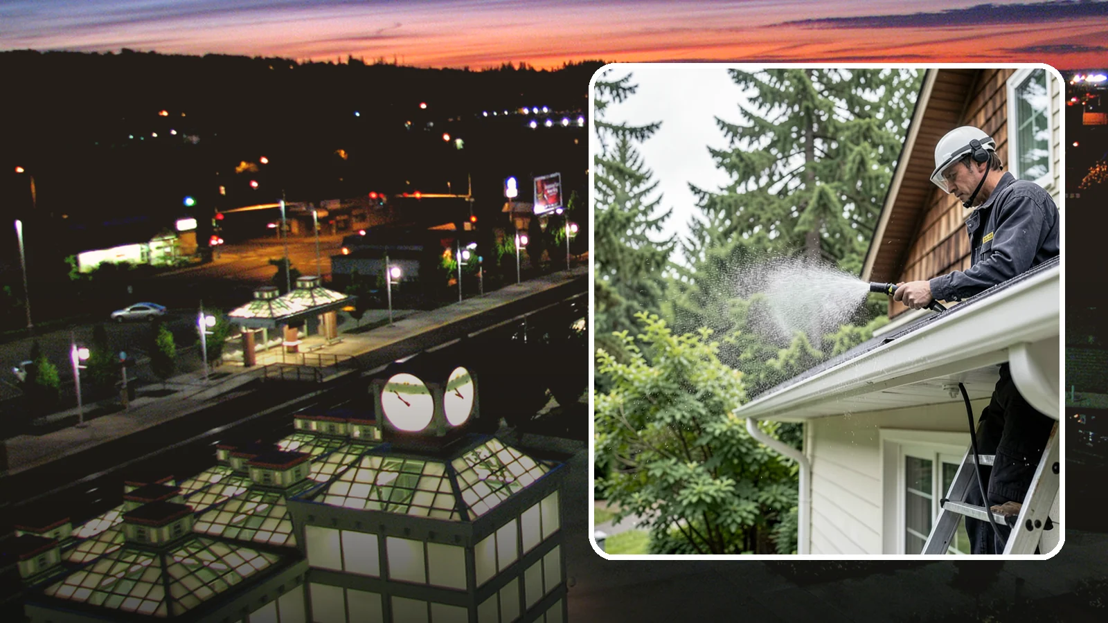 Downspout Cleaning in Auburn, King County, WA - Cleaning of downspout exteriors and interiors so the channels that carry our heavy rain stay clear and presentable.