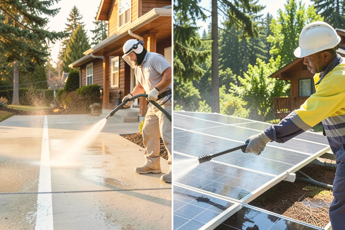 Downspout Cleaning in Bellevue, King County, WA - Inspect each downspout for interior blockages