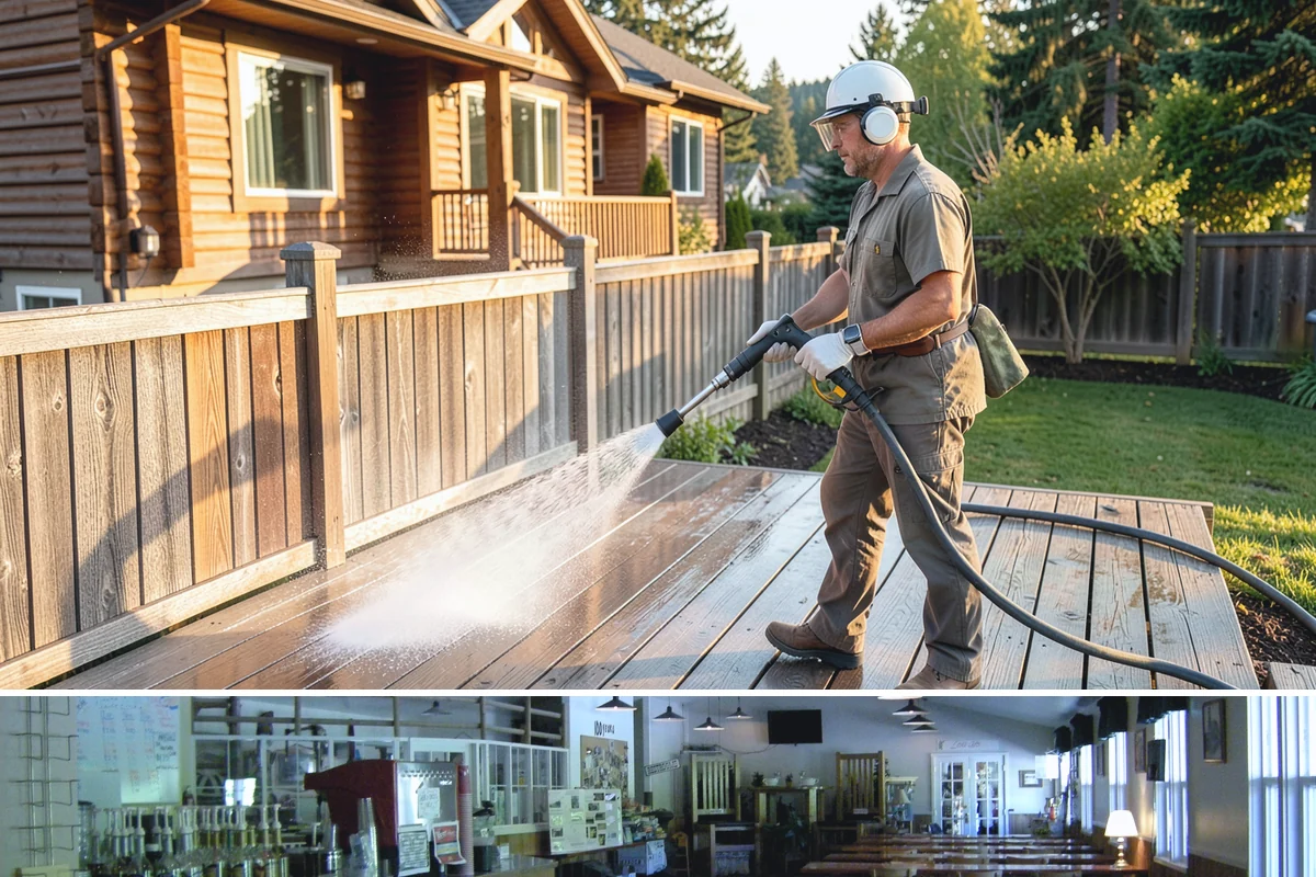 Downspout Cleaning in Black Diamond, King County, WA - Clean downspouts in fall after leaf drop so they carry winter's heavy rain without backing up.