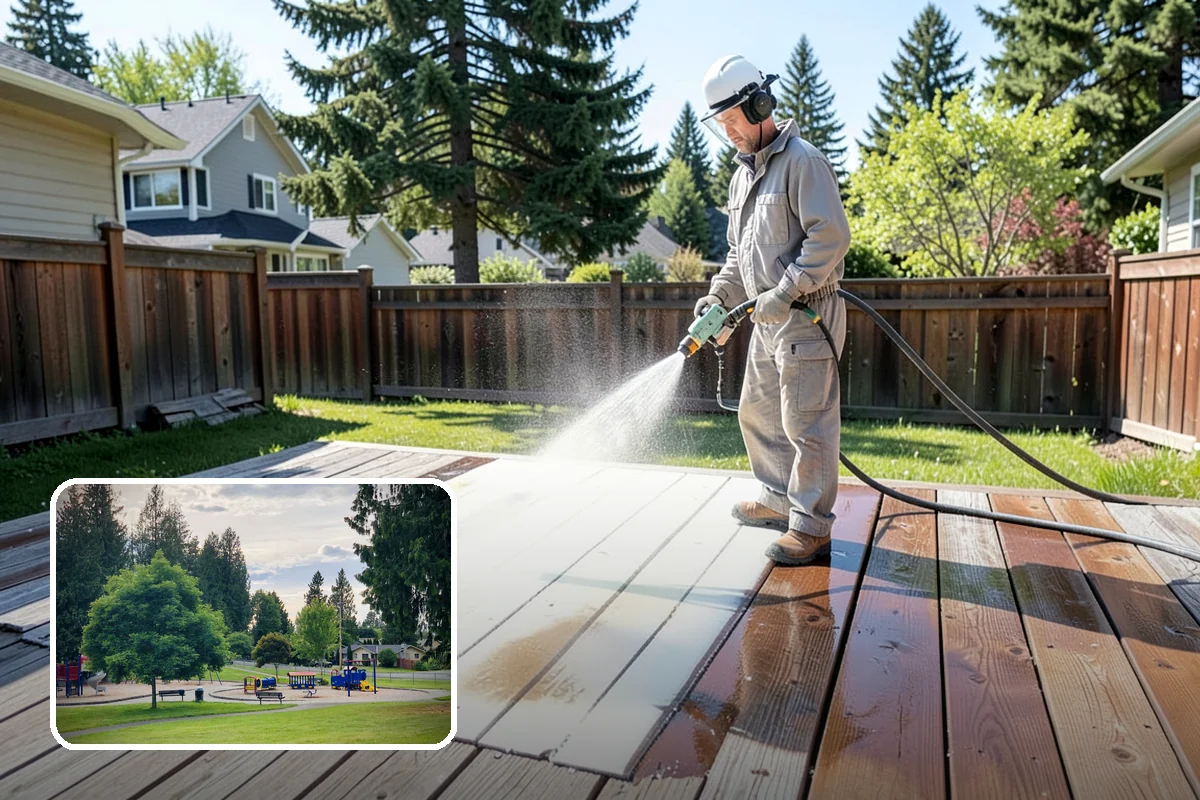 Downspout Cleaning in Bonney Lake, Pierce County, WA - Clears interior clogs of packed needles and grit