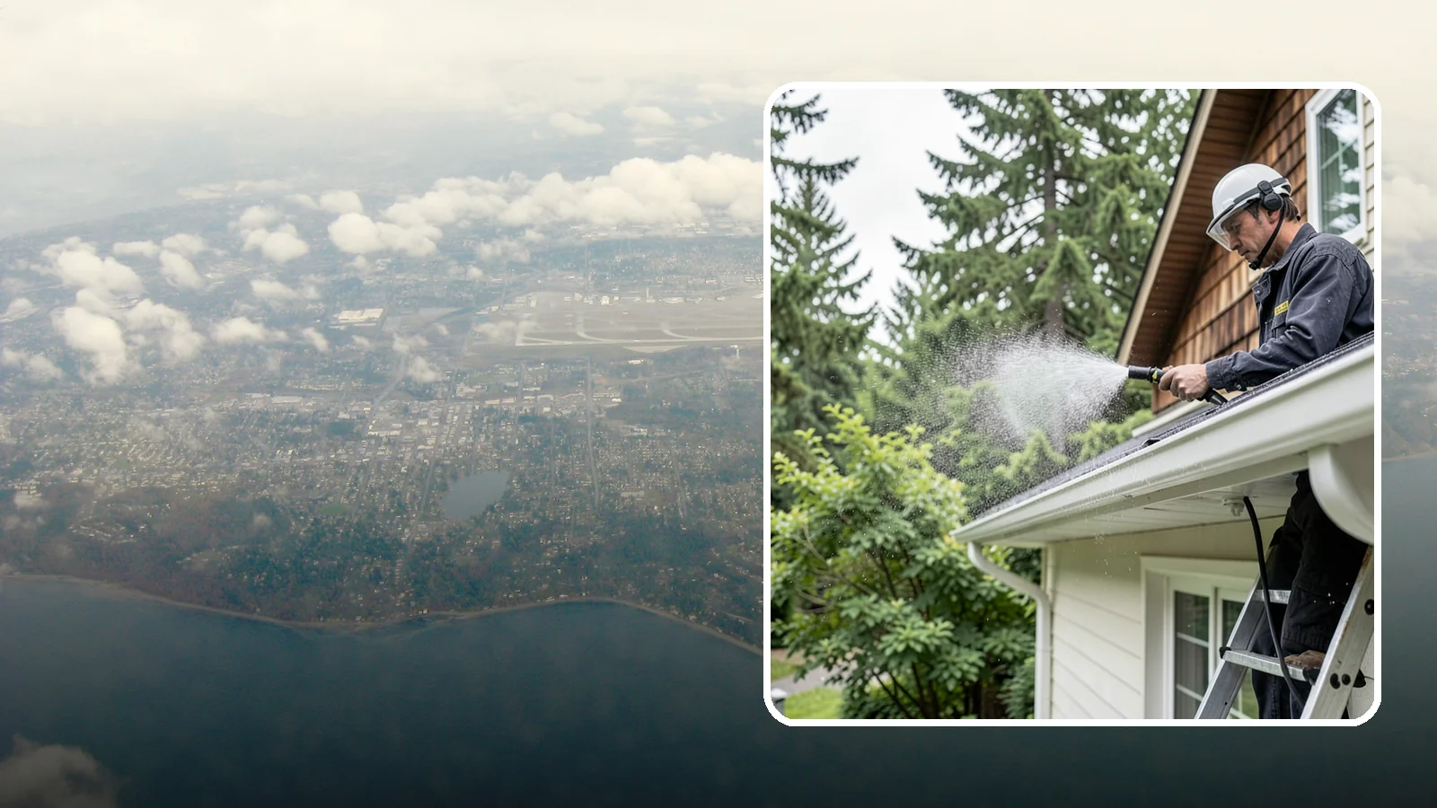 Downspout Cleaning in Burien, King County, WA - Cleaning of downspout exteriors and interiors so the channels that carry our heavy rain stay clear and presentable.