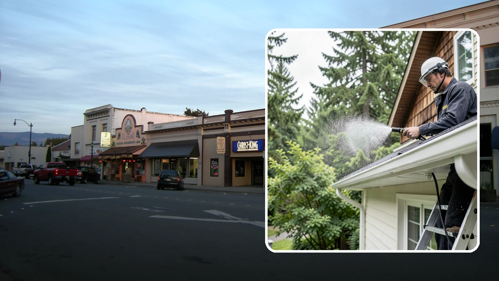 Downspout Cleaning in Burlington, Skagit County, WA - Cleaning of downspout exteriors and interiors so the channels that carry our heavy rain stay clear and presentable.