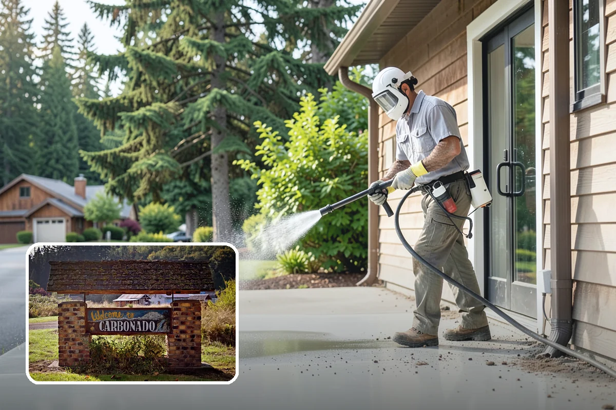 Downspout Cleaning in Carbonado, Pierce County, WA - Clears interior clogs of packed needles and grit