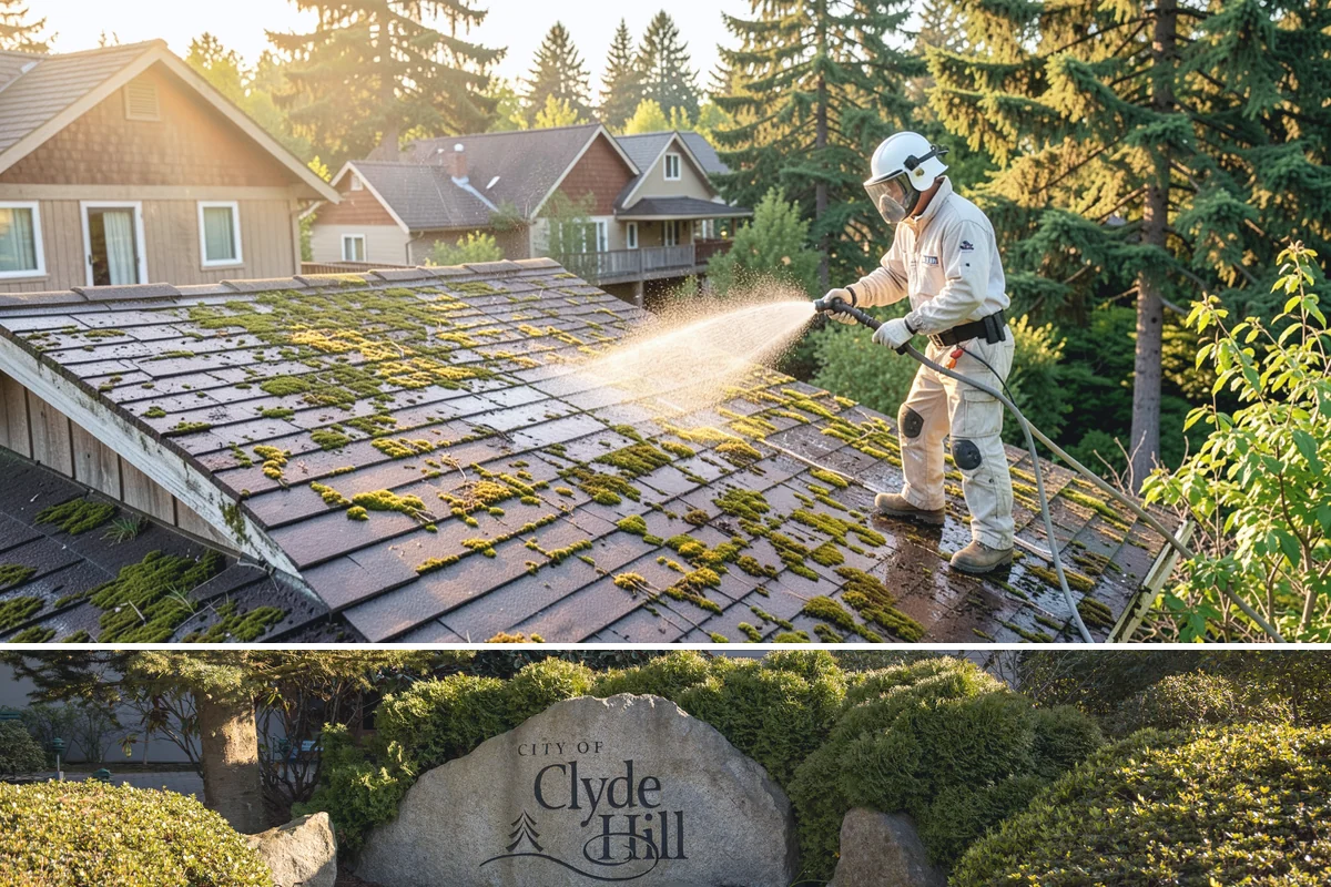 Downspout Cleaning in Clyde Hill, King County, WA - Clean downspouts in fall after leaf drop so they carry winter's heavy rain without backing up.