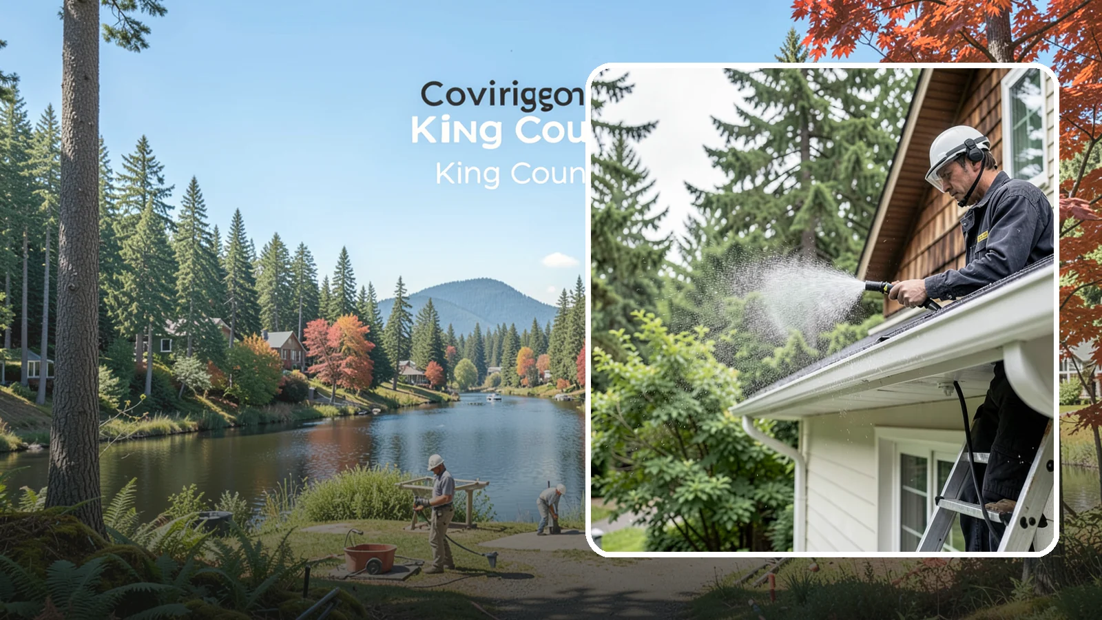 Downspout Cleaning in Covington, King County, WA - Cleaning of downspout exteriors and interiors so the channels that carry our heavy rain stay clear and presentable.