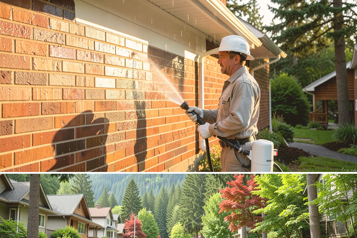 Downspout Cleaning in Darrington, Snohomish County, WA - Clean downspouts in fall after leaf drop so they carry winter's heavy rain without backing up.