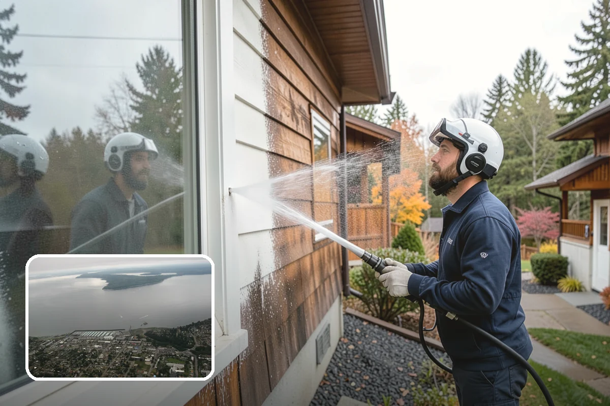 Downspout Cleaning in Des Moines, King County, WA - Clears interior clogs of packed needles and grit