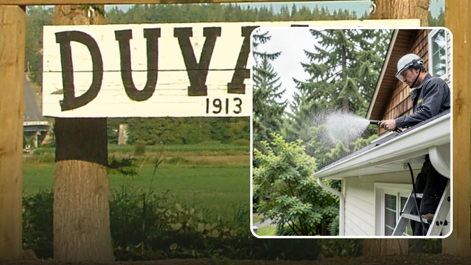 Downspout Cleaning in Duvall, King County, WA - Cleaning of downspout exteriors and interiors so the channels that carry our heavy rain stay clear and presentable.