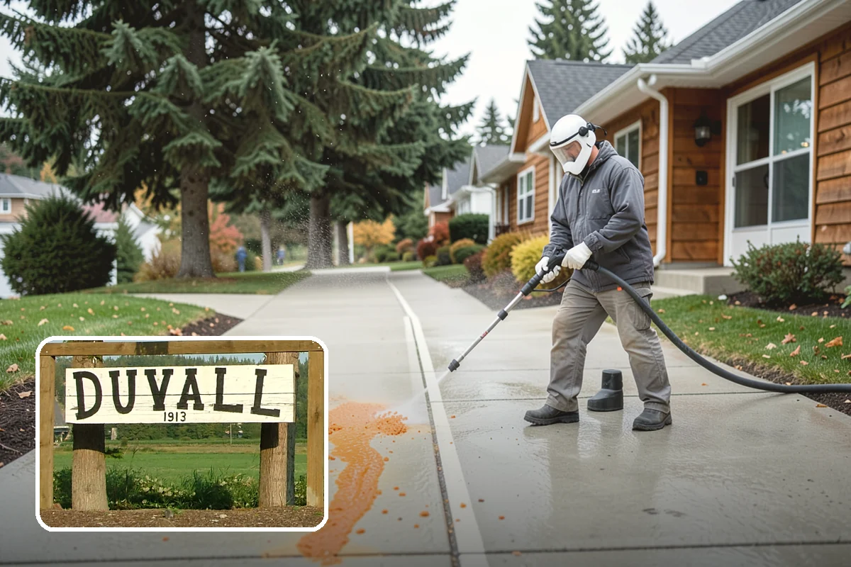 Downspout Cleaning in Duvall, King County, WA - Clears interior clogs of packed needles and grit