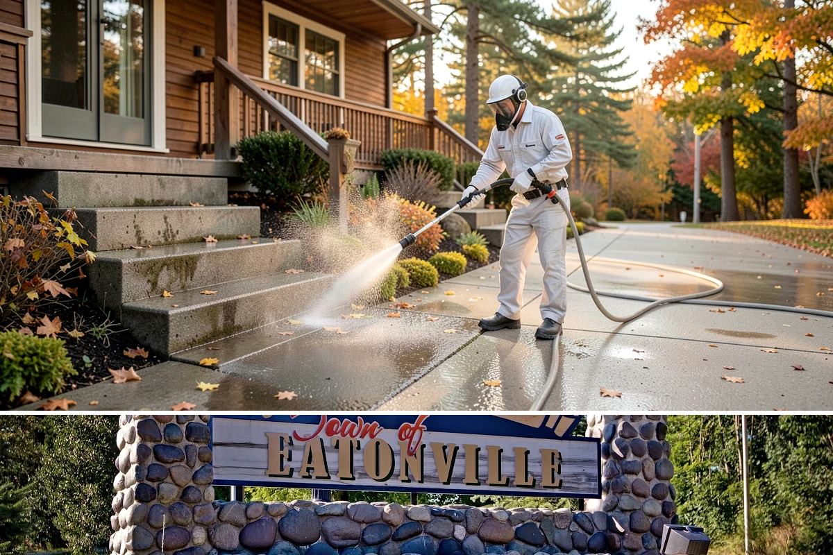 Downspout Cleaning in Eatonville, Pierce County, WA - Clean downspouts in fall after leaf drop so they carry winter's heavy rain without backing up.