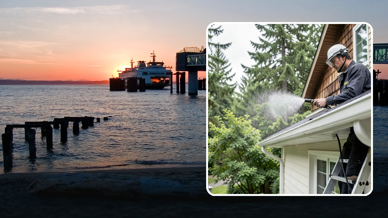 Downspout Cleaning in Edmonds, Snohomish County, WA - Cleaning of downspout exteriors and interiors so the channels that carry our heavy rain stay clear and presentable.