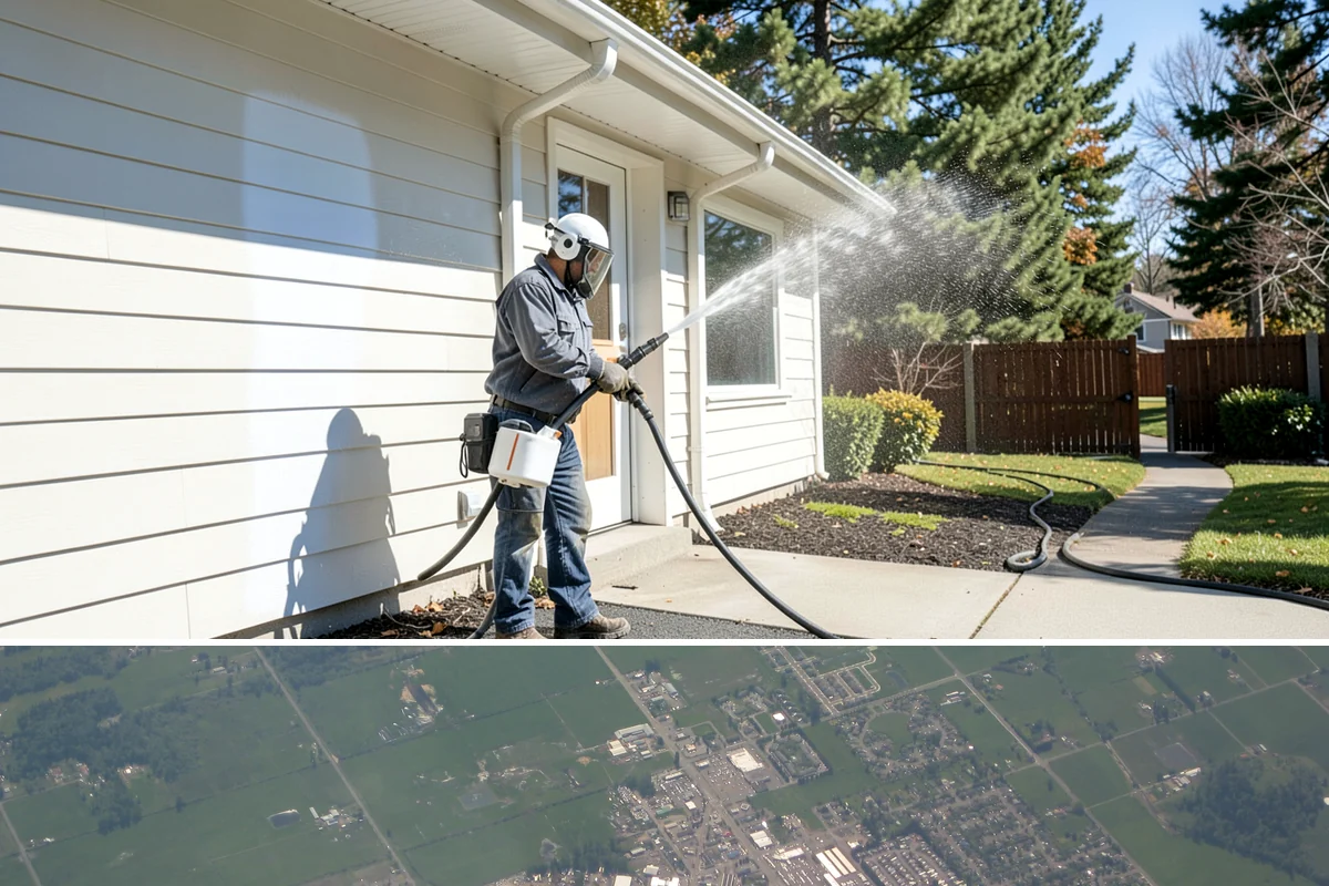 Downspout Cleaning in Enumclaw, King County, WA - Clean downspouts in fall after leaf drop so they carry winter's heavy rain without backing up.