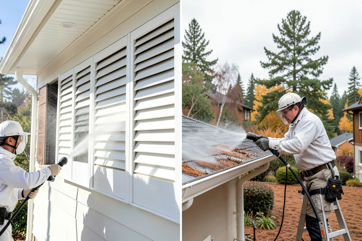 Downspout Cleaning in Federal Way, King County, WA - Inspect each downspout for interior blockages