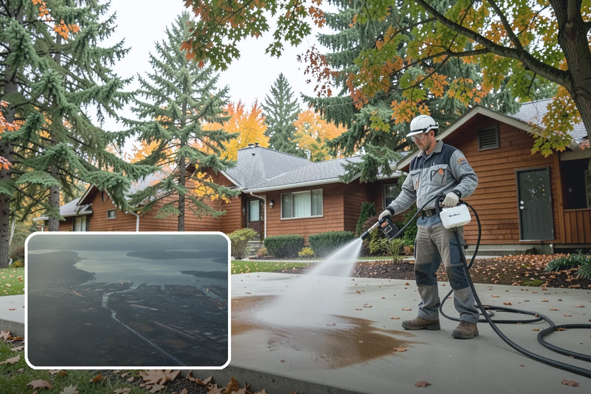 Downspout Cleaning in Fife, Pierce County, WA - Clears interior clogs of packed needles and grit