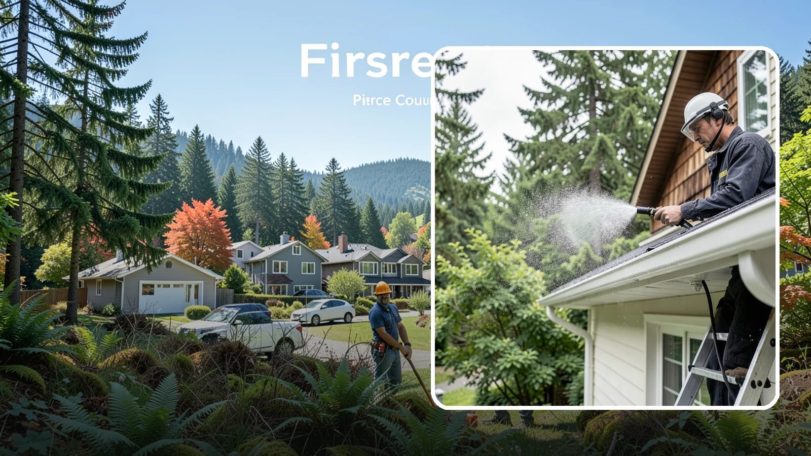 Downspout Cleaning in Fircrest, Pierce County, WA - Cleaning of downspout exteriors and interiors so the channels that carry our heavy rain stay clear and presentable.