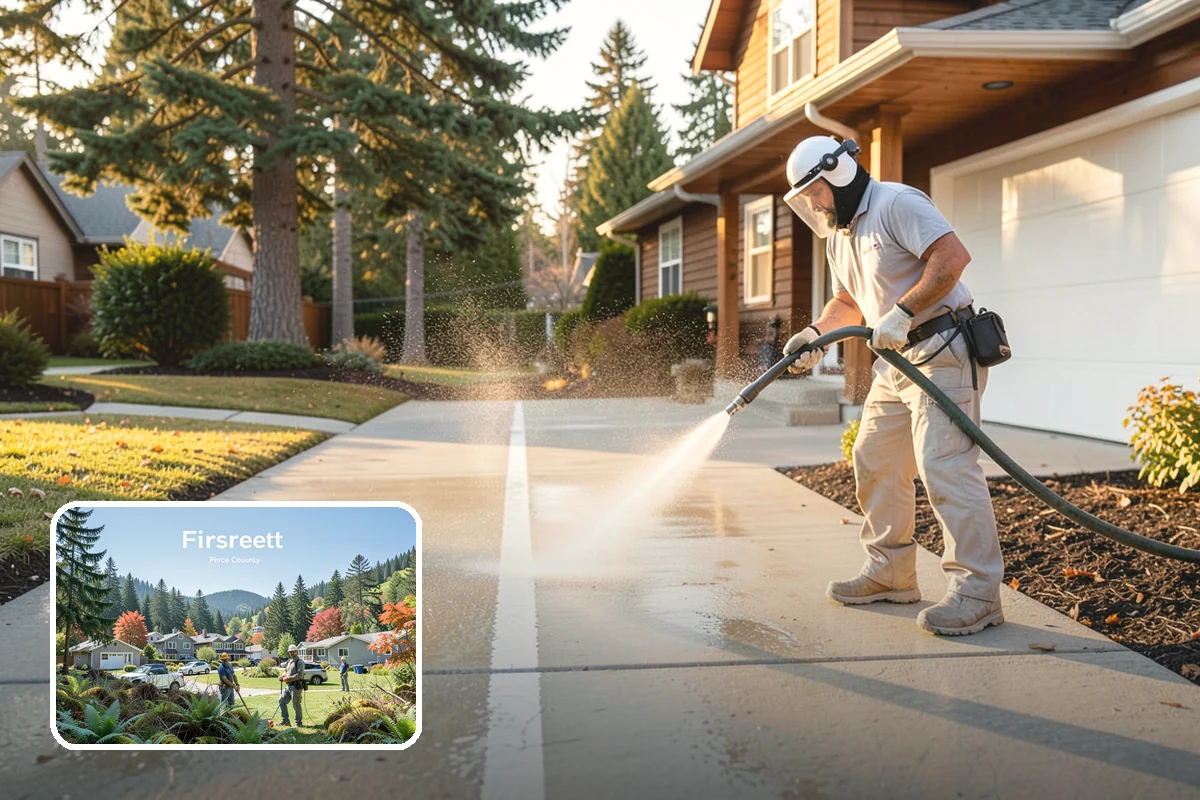 Downspout Cleaning in Fircrest, Pierce County, WA - Clears interior clogs of packed needles and grit