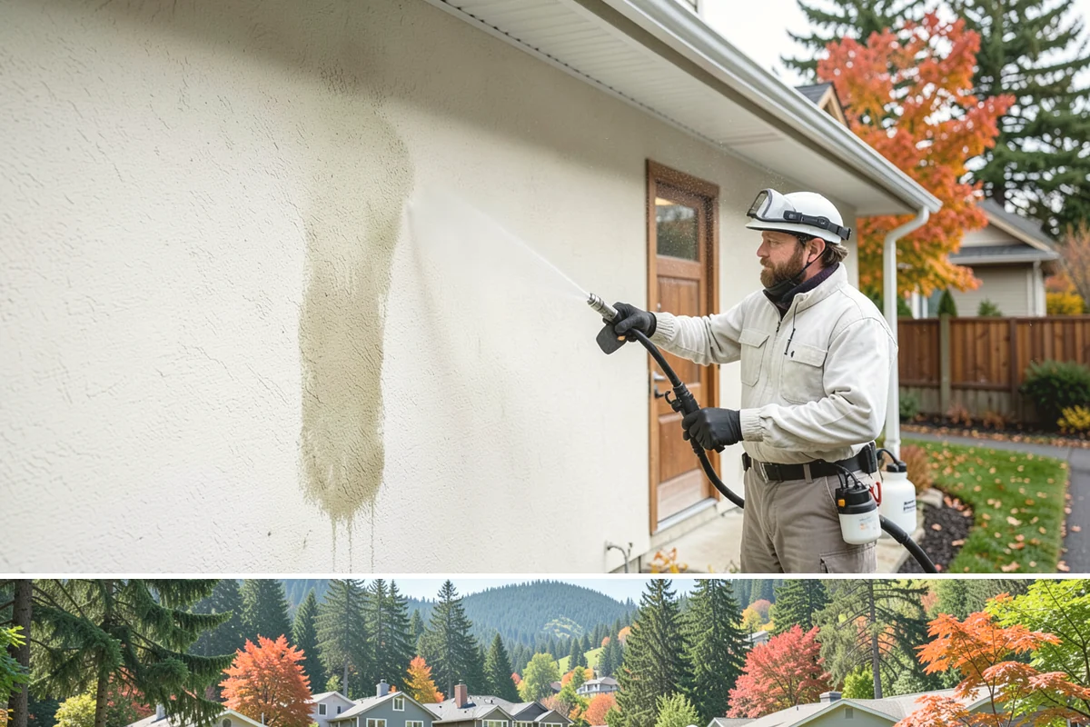 Downspout Cleaning in Fircrest, Pierce County, WA - Clean downspouts in fall after leaf drop so they carry winter's heavy rain without backing up.