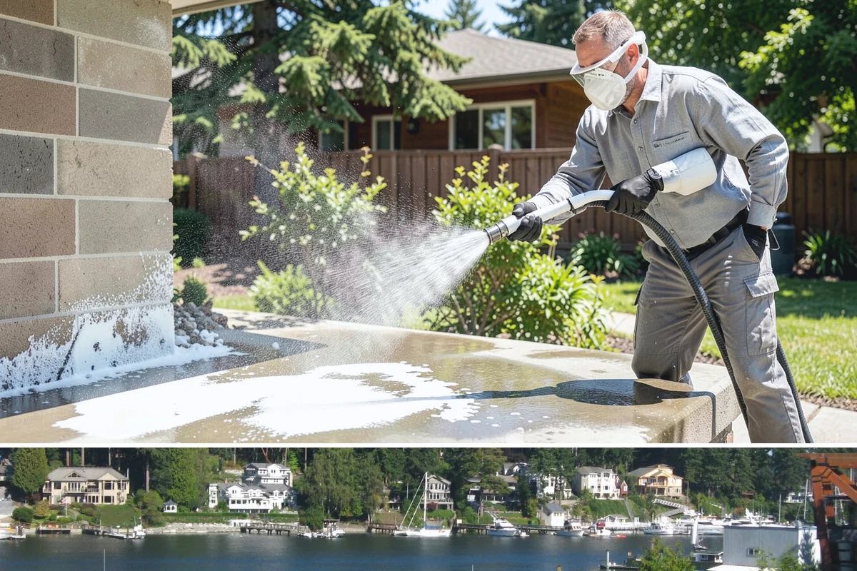 Downspout Cleaning in Gig Harbor, Pierce County, WA - Clean downspouts in fall after leaf drop so they carry winter's heavy rain without backing up.