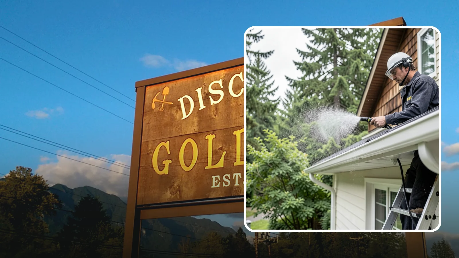 Downspout Cleaning in Gold Bar, Snohomish County, WA - Cleaning of downspout exteriors and interiors so the channels that carry our heavy rain stay clear and presentable.