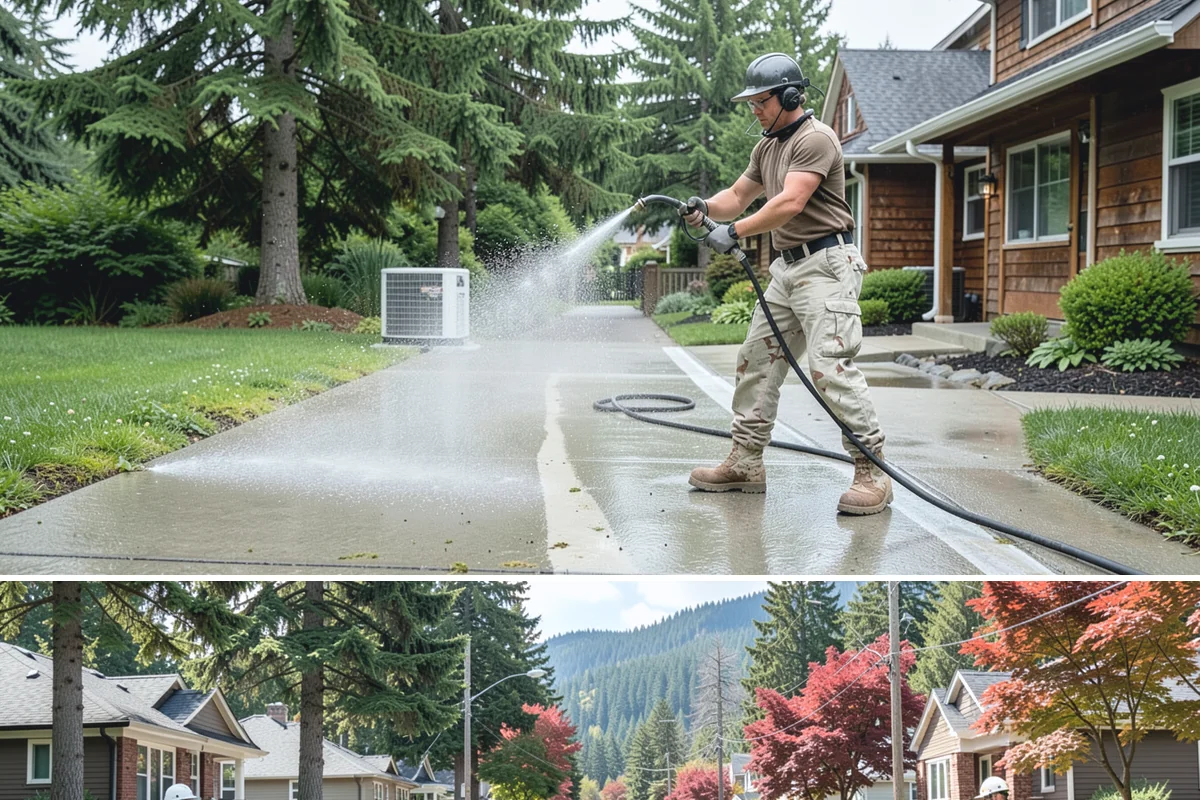 Downspout Cleaning in Hunts Point, King County, WA - Clean downspouts in fall after leaf drop so they carry winter's heavy rain without backing up.