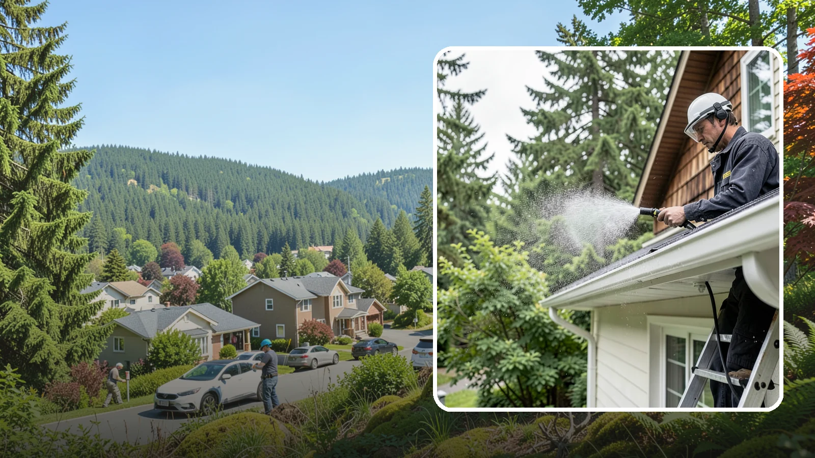 Downspout Cleaning in Index, Snohomish County, WA - Cleaning of downspout exteriors and interiors so the channels that carry our heavy rain stay clear and presentable.