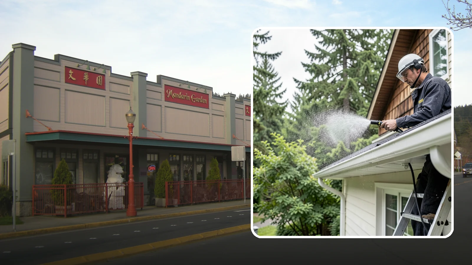 Downspout Cleaning in Issaquah, King County, WA - Cleaning of downspout exteriors and interiors so the channels that carry our heavy rain stay clear and presentable.