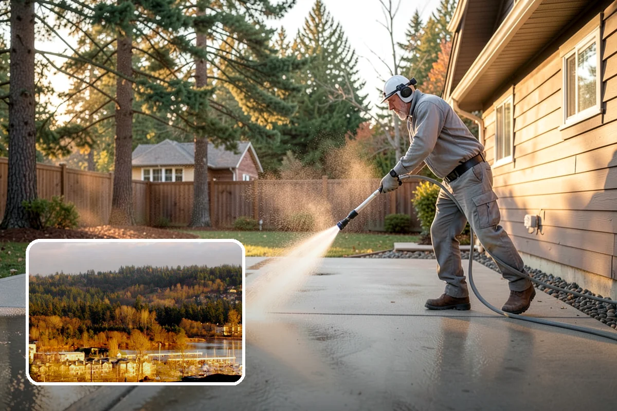 Downspout Cleaning in Kenmore, King County, WA - Clears interior clogs of packed needles and grit