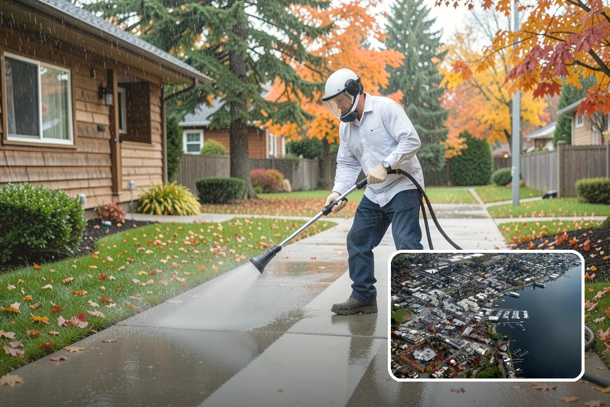 Downspout Cleaning in Kirkland, King County, WA - Clears interior clogs of packed needles and grit