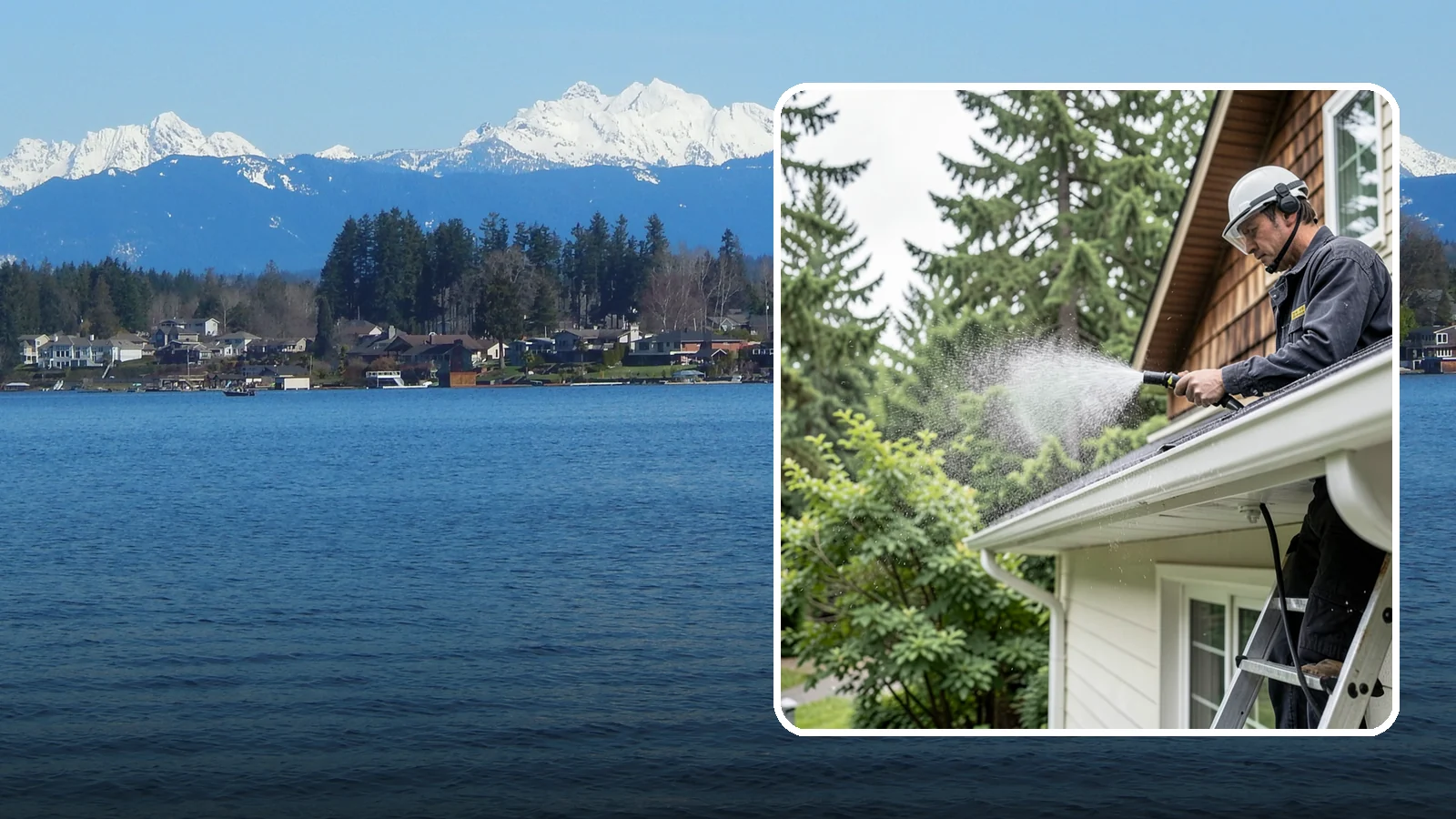 Downspout Cleaning in Lake Stevens, Snohomish County, WA - Cleaning of downspout exteriors and interiors so the channels that carry our heavy rain stay clear and presentable.