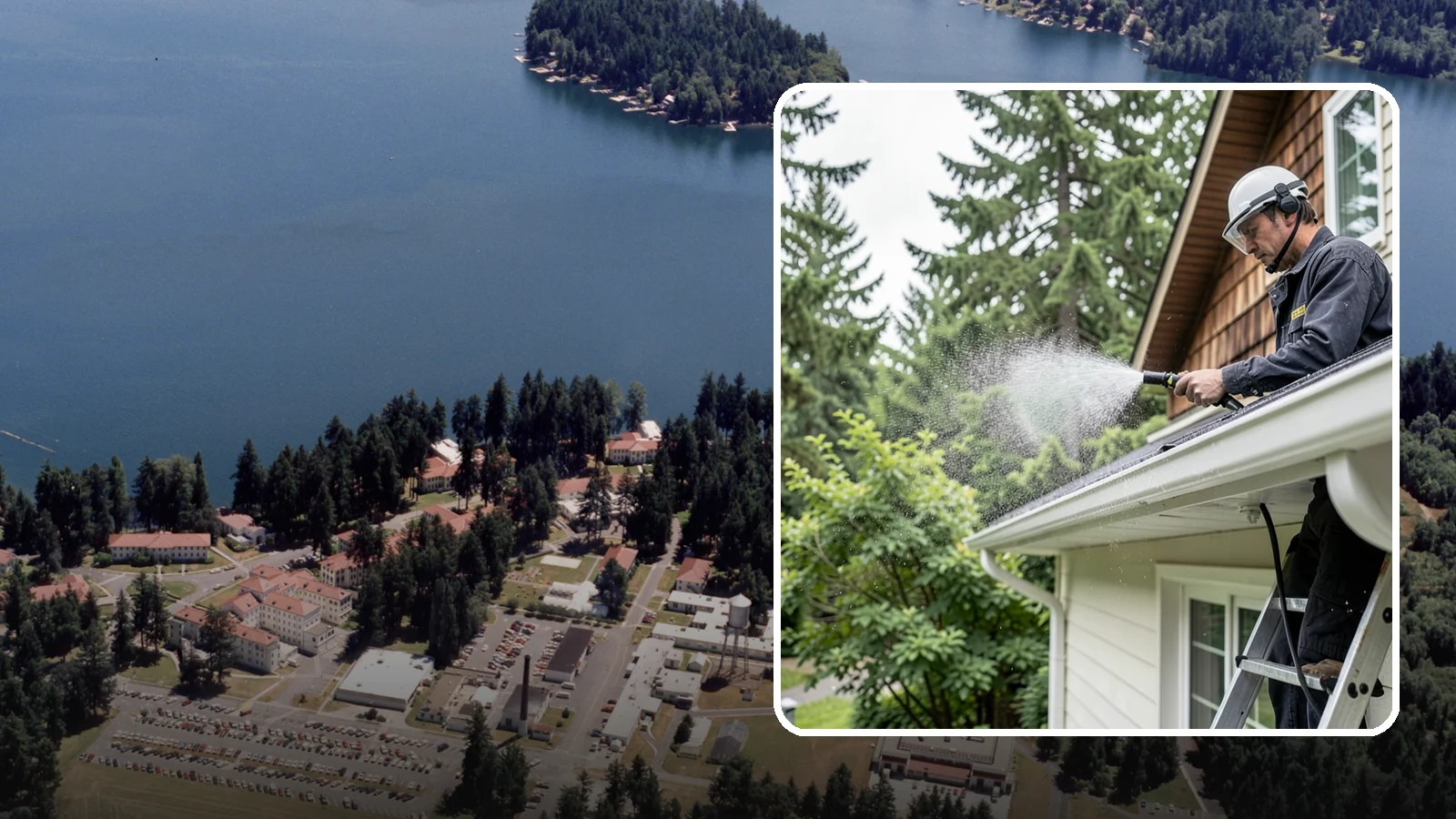 Downspout Cleaning in Lakewood, Pierce County, WA - Cleaning of downspout exteriors and interiors so the channels that carry our heavy rain stay clear and presentable.