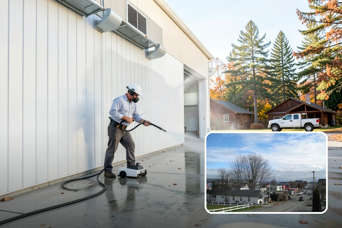Downspout Cleaning in Langley, Island County, WA - Clears interior clogs of packed needles and grit