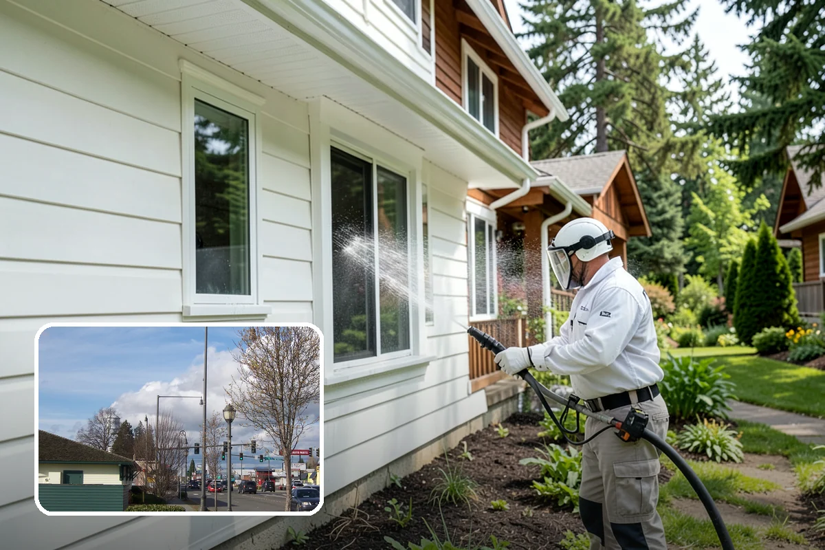Downspout Cleaning in Marysville, Snohomish County, WA - Clears interior clogs of packed needles and grit