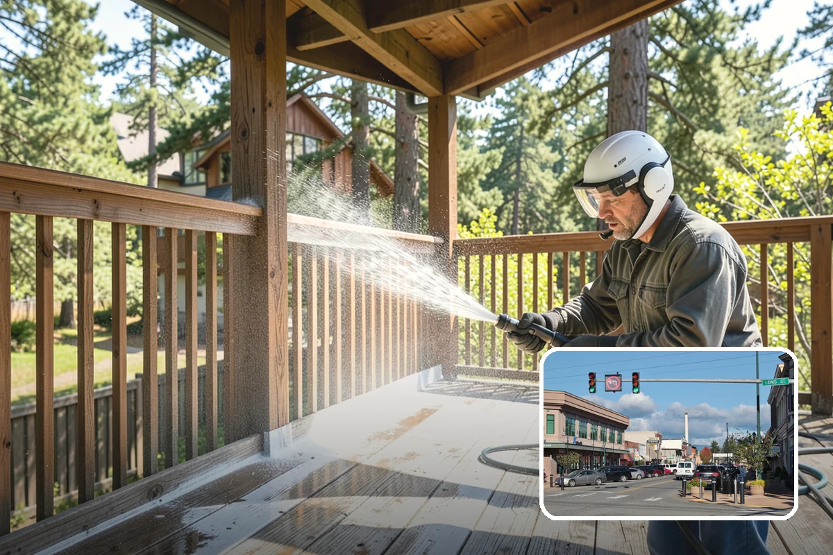 Downspout Cleaning in Monroe, Snohomish County, WA - Clears interior clogs of packed needles and grit