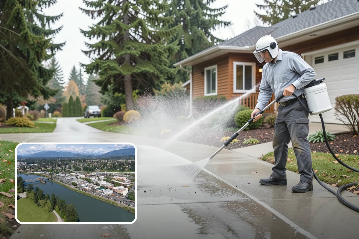 Downspout Cleaning in Mount Vernon, Skagit County, WA - Clears interior clogs of packed needles and grit