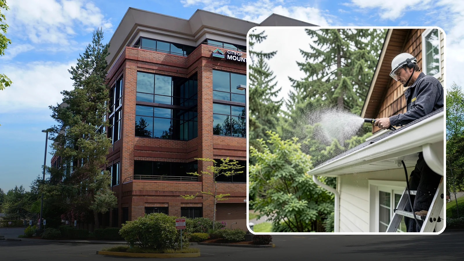 Downspout Cleaning in Mountlake Terrace, Snohomish County, WA - Cleaning of downspout exteriors and interiors so the channels that carry our heavy rain stay clear and presentable.