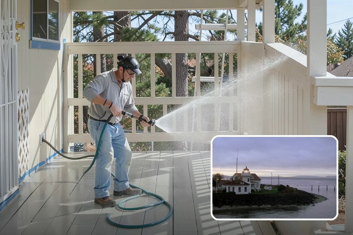 Downspout Cleaning in Mukilteo, Snohomish County, WA - Clears interior clogs of packed needles and grit