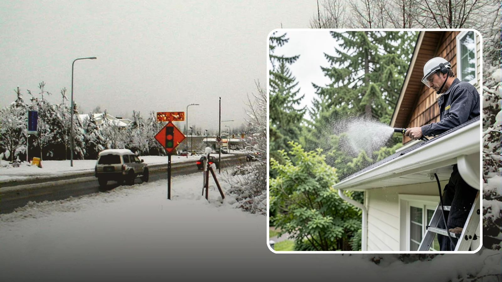 Downspout Cleaning in Newcastle, King County, WA - Cleaning of downspout exteriors and interiors so the channels that carry our heavy rain stay clear and presentable.