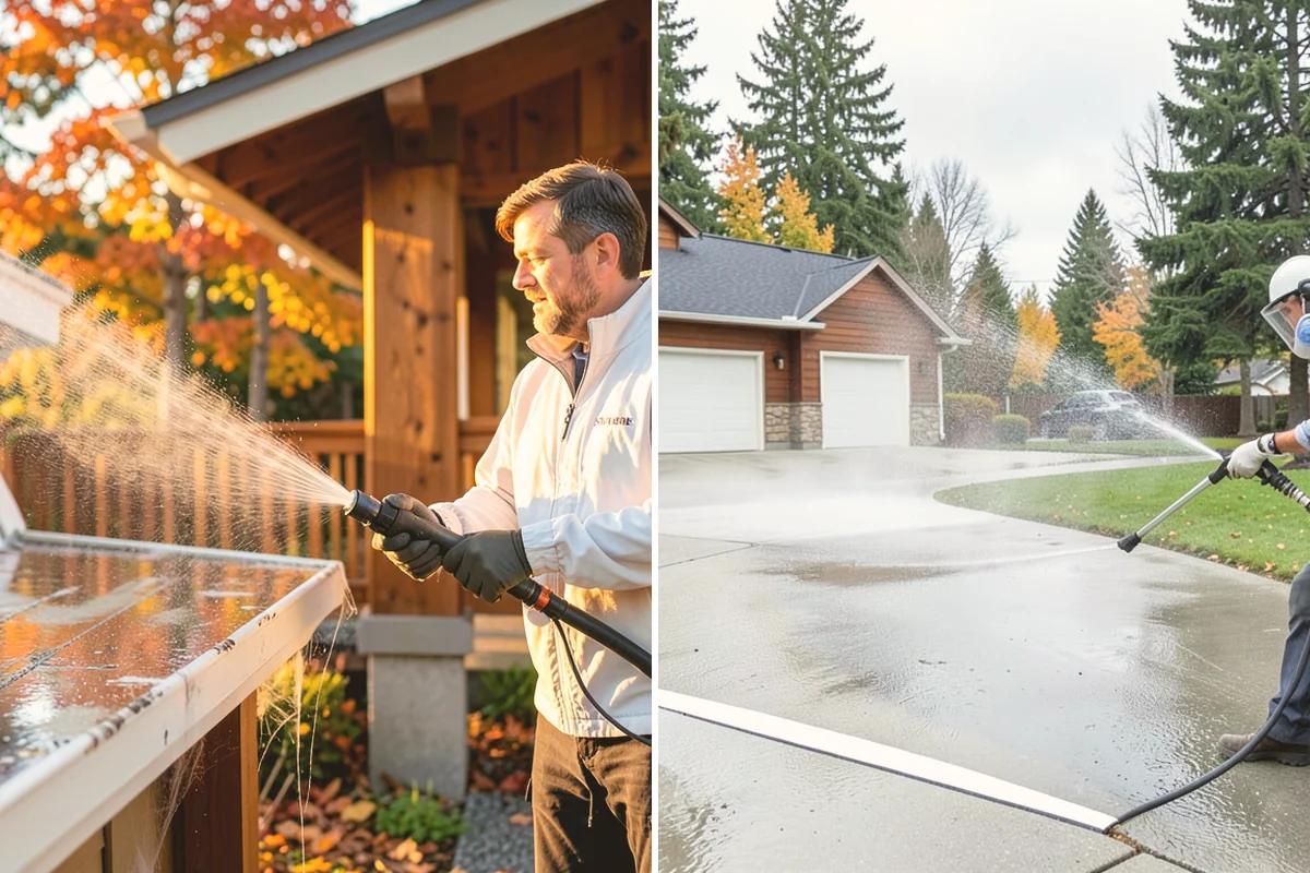 Downspout Cleaning in Newcastle, King County, WA - Inspect each downspout for interior blockages