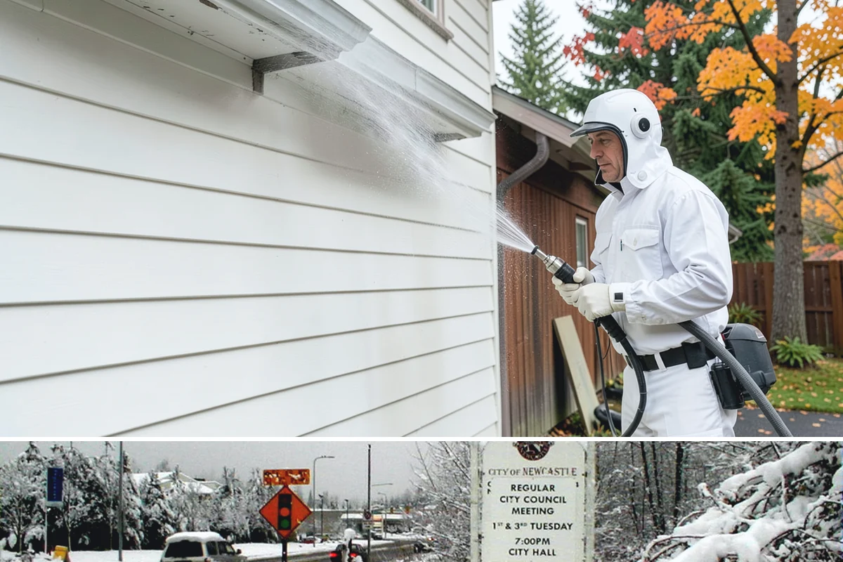 Downspout Cleaning in Newcastle, King County, WA - Clean downspouts in fall after leaf drop so they carry winter's heavy rain without backing up.