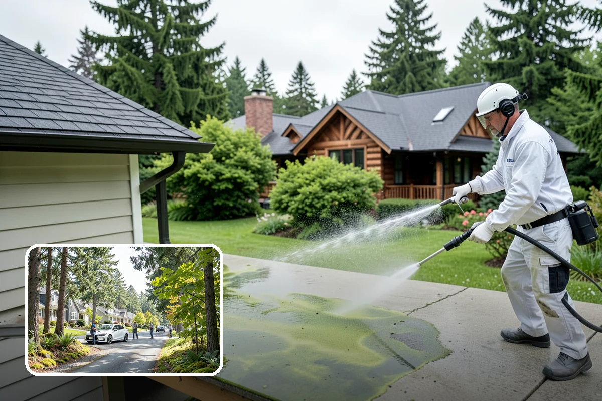 Downspout Cleaning in Normandy Park, King County, WA - Clears interior clogs of packed needles and grit
