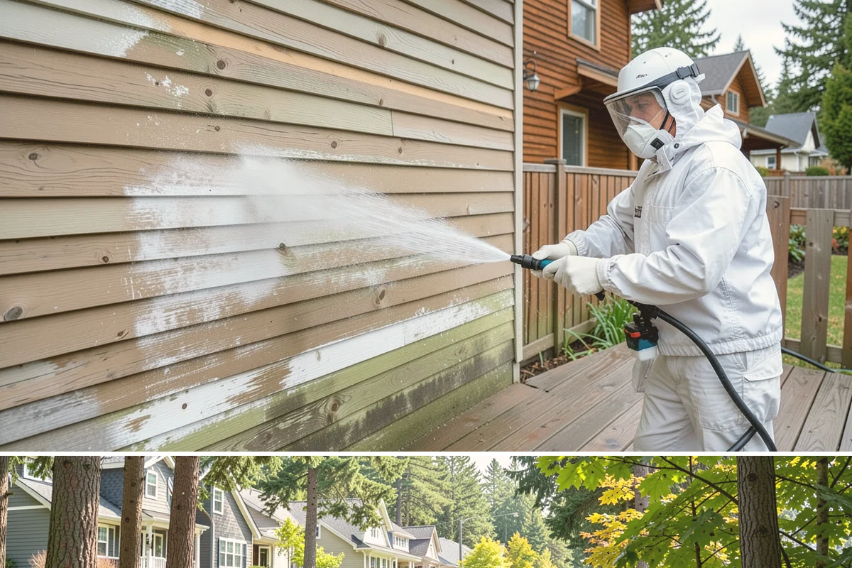 Downspout Cleaning in Normandy Park, King County, WA - Clean downspouts in fall after leaf drop so they carry winter's heavy rain without backing up.
