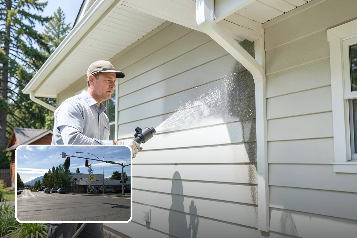 Downspout Cleaning in North Bend, King County, WA - Clears interior clogs of packed needles and grit
