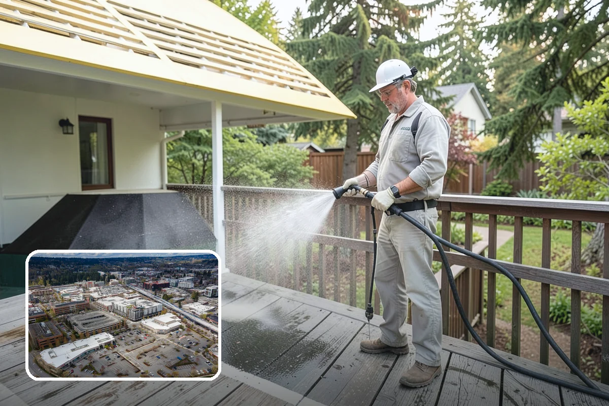 Downspout Cleaning in Redmond, King County, WA - Clears interior clogs of packed needles and grit