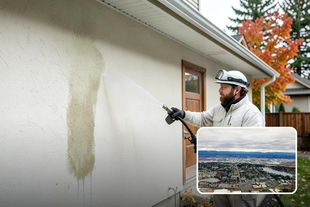 Downspout Cleaning in SeaTac, King County, WA - Clears interior clogs of packed needles and grit