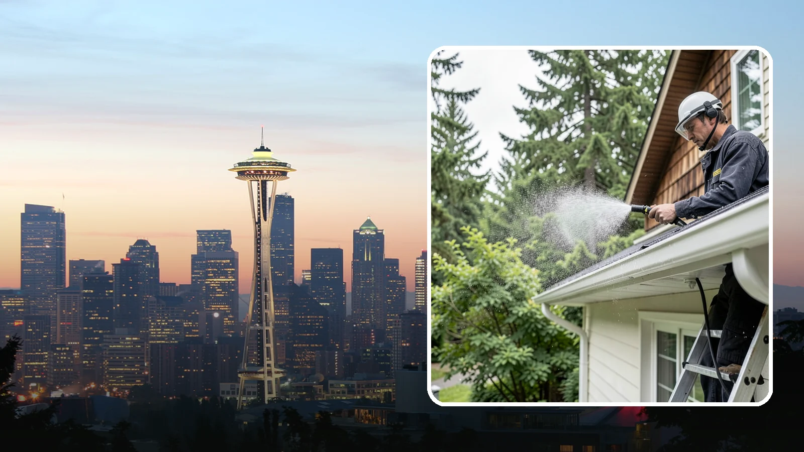 Downspout Cleaning in Seattle, King County, WA - Cleaning of downspout exteriors and interiors so the channels that carry our heavy rain stay clear and presentable.