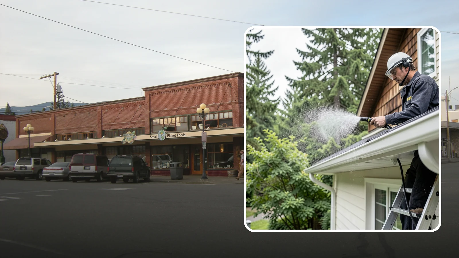 Downspout Cleaning in Sedro-Woolley, Skagit County, WA - Cleaning of downspout exteriors and interiors so the channels that carry our heavy rain stay clear and presentable.