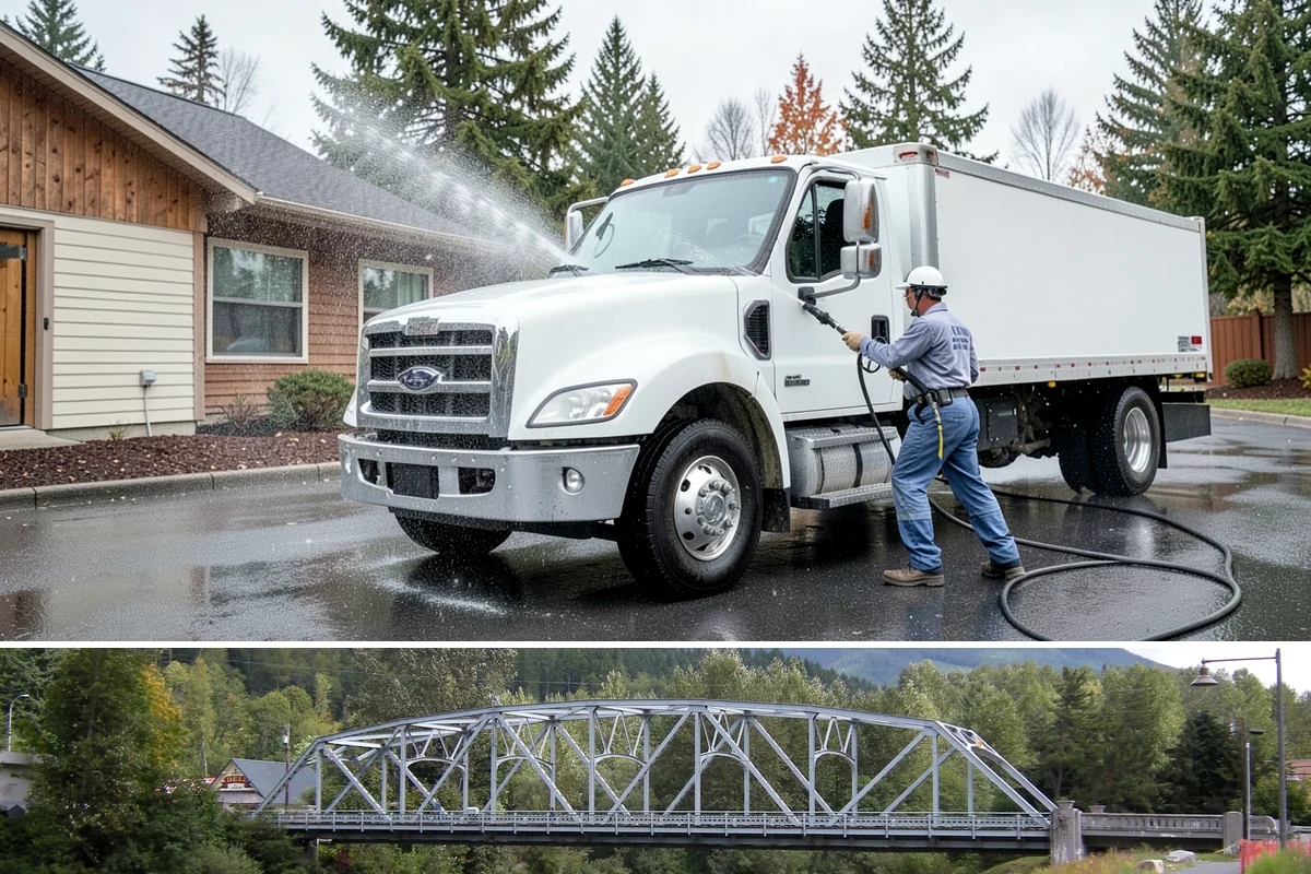 Downspout Cleaning in Skykomish, King County, WA - Clean downspouts in fall after leaf drop so they carry winter's heavy rain without backing up.