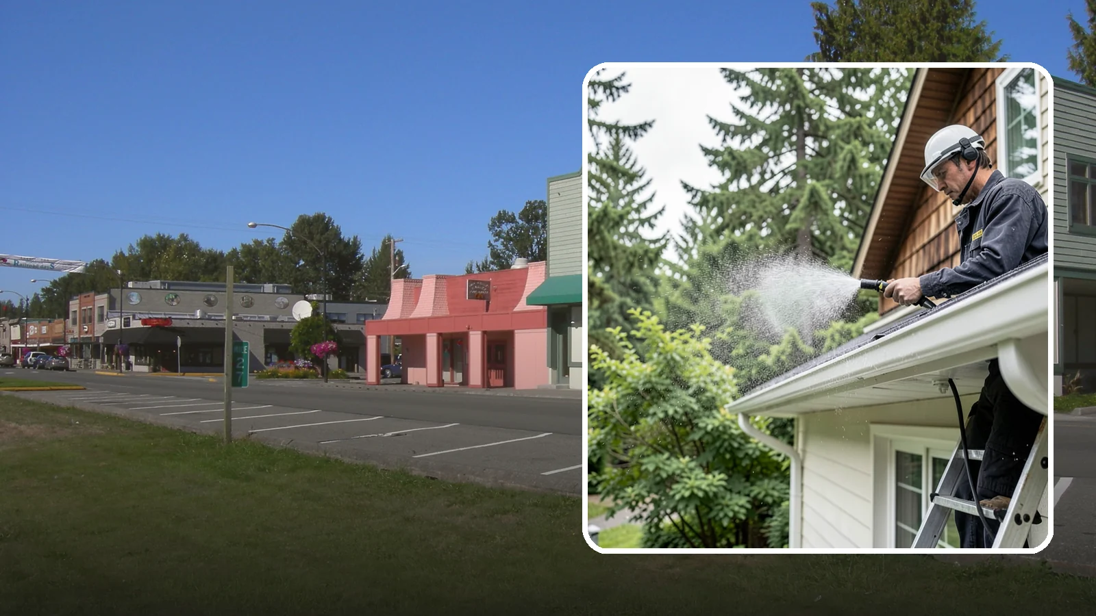 Downspout Cleaning in Snoqualmie, King County, WA - Cleaning of downspout exteriors and interiors so the channels that carry our heavy rain stay clear and presentable.