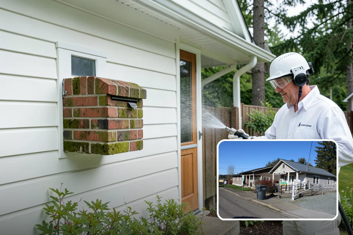 Downspout Cleaning in South Prairie, Pierce County, WA - Clears interior clogs of packed needles and grit