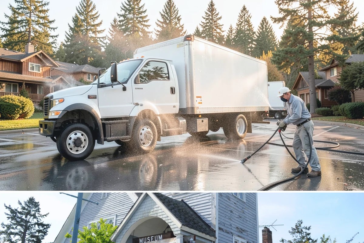 Downspout Cleaning in Steilacoom, Pierce County, WA - Clean downspouts in fall after leaf drop so they carry winter's heavy rain without backing up.